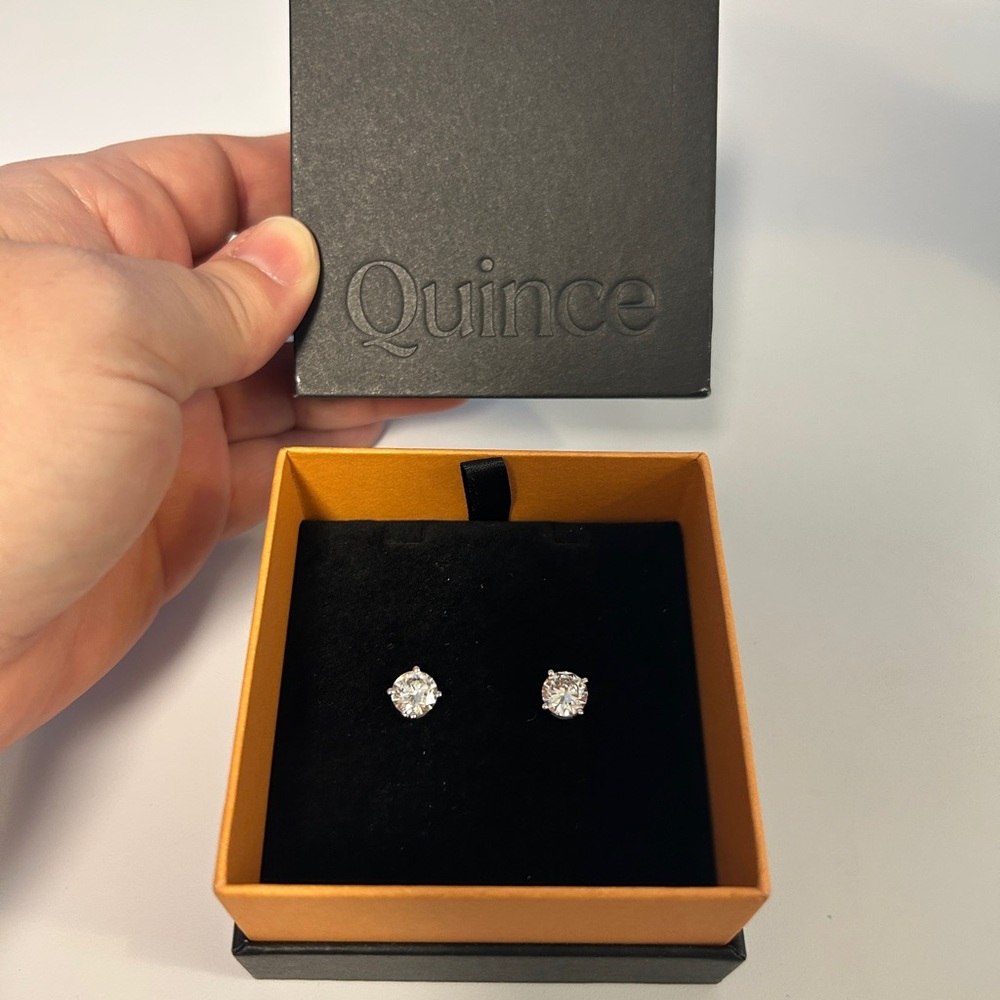 Quince 14K Gold Lab Grown Diamond Solitaire Studs 3ctw.